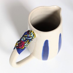 Pichet rayé bleu 3